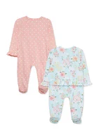 Baby Girls Meadow Footie Pajamas - 2 Pack