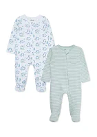 Baby Boys Dino Footie Pajamas - 2 Pack