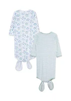 Baby Boys Dino Knot Nightgowns - 2 Pack