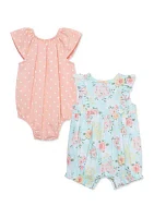 Baby Girls Meadow Rompers - 2 Pack