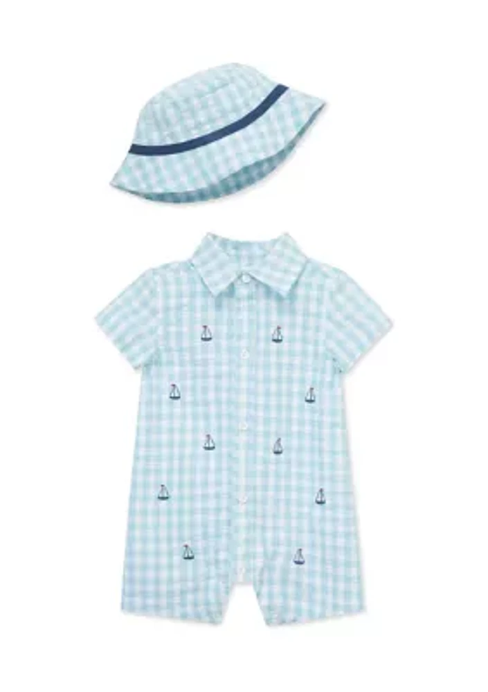 Baby Boys Sailor Romper with Hat