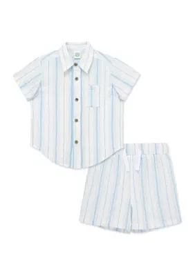 Baby Boys Stripe Woven Shorts Set