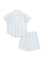 Baby Boys Stripe Woven Shorts Set