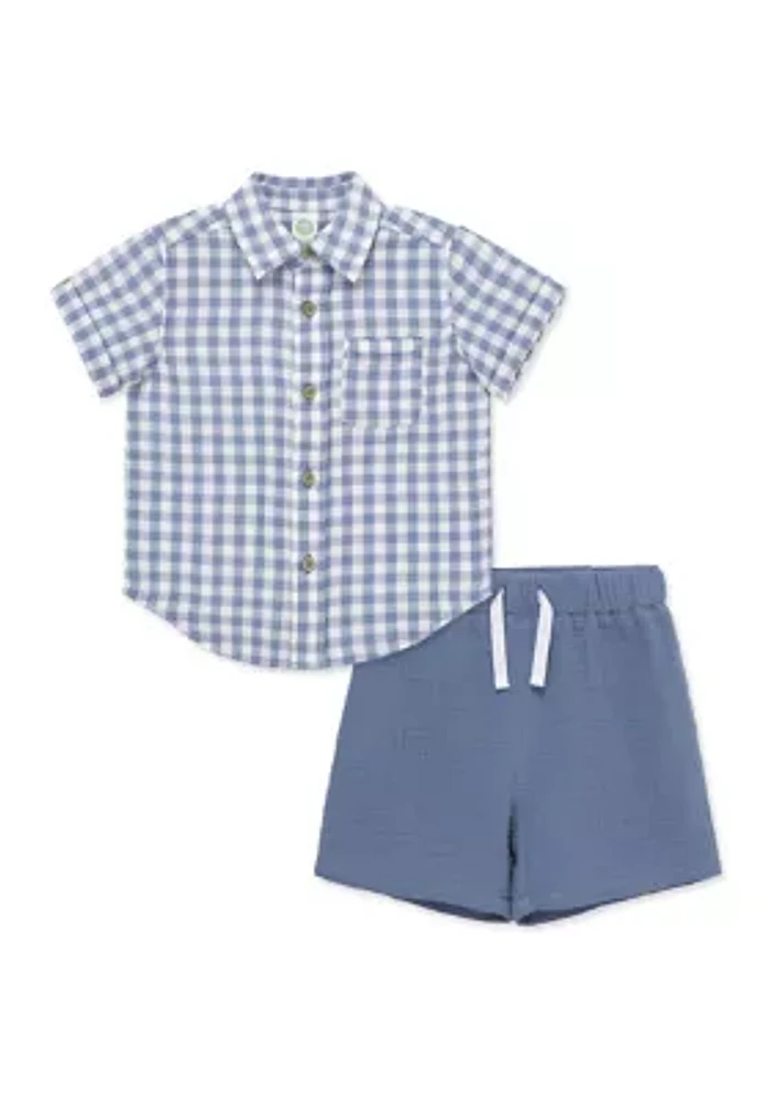 Baby Boys Check Woven Short Set