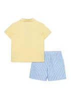 Baby Boys Anchor Polo Shirt and Shorts Set