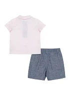 Baby Boys Whale Polo Shorts Set