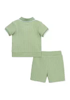 Baby Boys Green 2 Piece Shorts Set