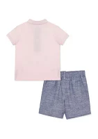 Baby Boys Palm Polo Shorts Set