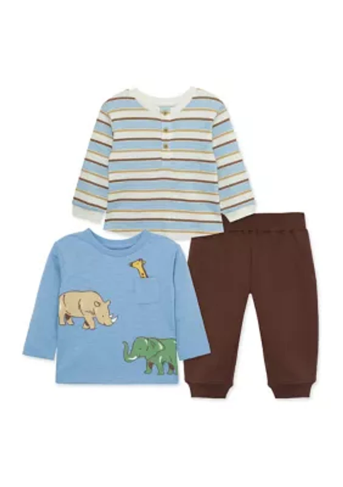 Baby Boys Safari Graphic 3 Piece Play Set