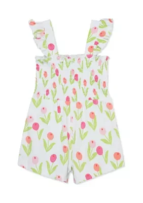 Baby Girls Tulip Printed Knit Romper