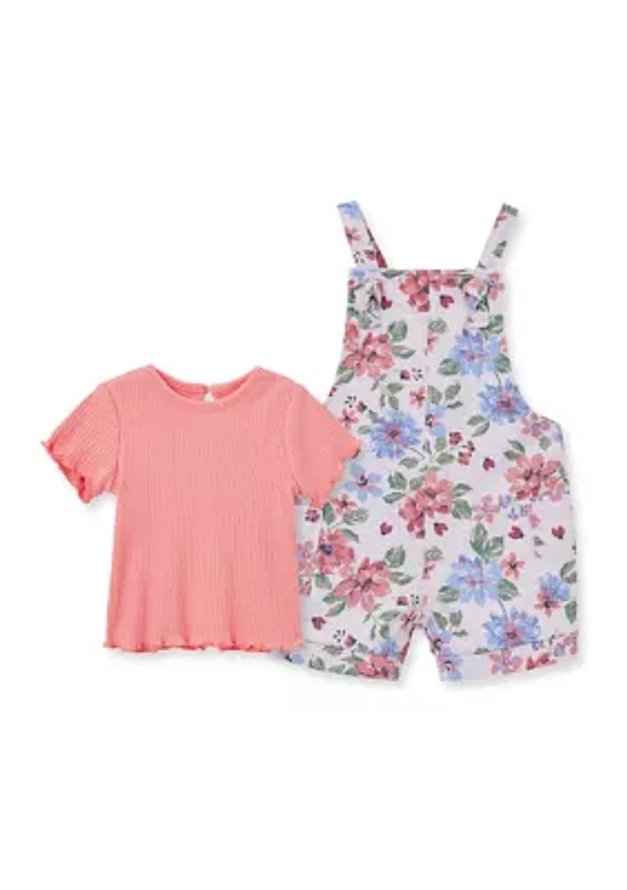 Baby Girls Garden Knit Shortall Set