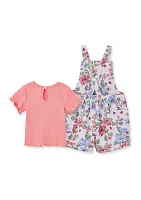 Baby Girls Garden Knit Shortall Set