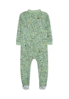 Baby Boys Tool Box Printed Zip Front Sleeper Footie Pajamas