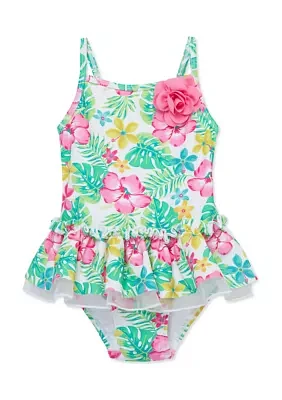 Baby Girls Tropical Printed Swimsuit