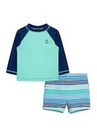 Baby Boys Anchor Rashguard Swim Set