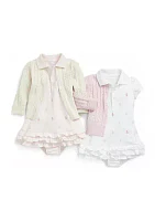 Baby Girls Ruffled Polo Dress & Bloomer