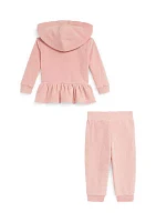 Baby Girls Velour Hoodie & Jogger Pants Set