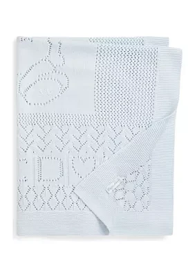 Baby Boys Pointelle Knit Organic Cotton Blanket