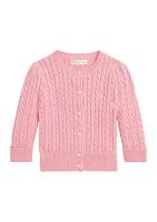 Baby Girl Mini-Cable Cotton Cardigan