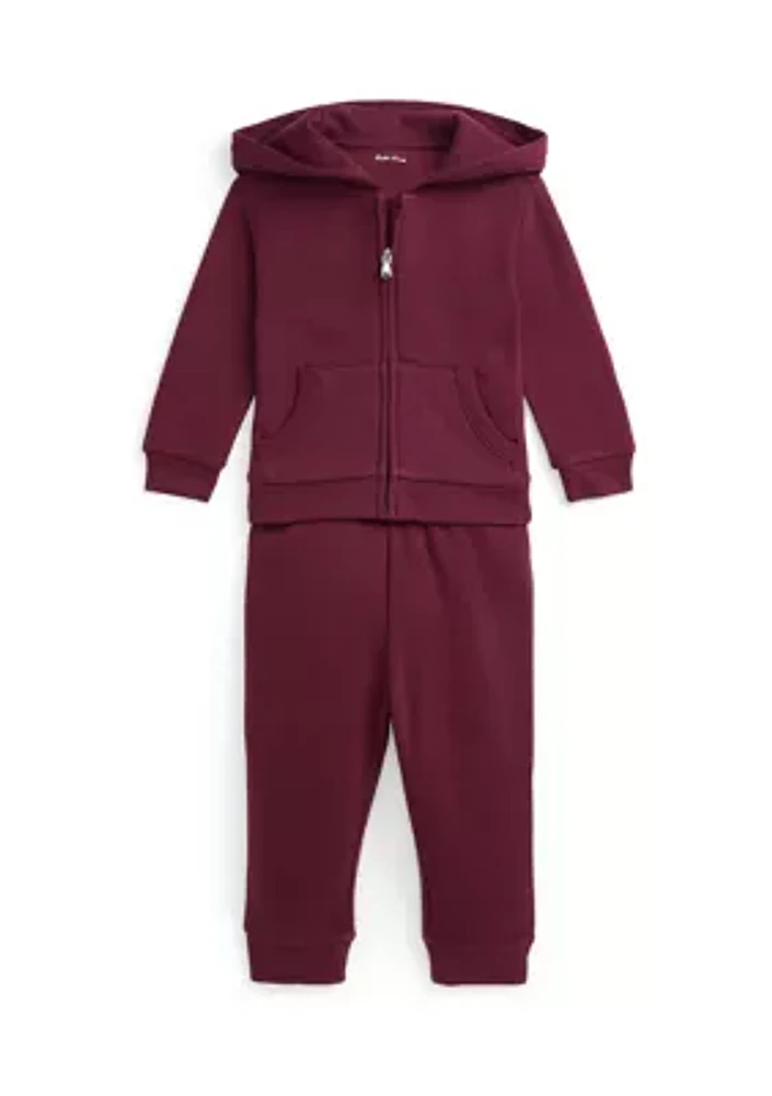 Baby Boys Fleece Full Zip Hoodie & Pants Set