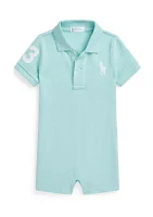 Baby Boys Big Pony Cotton Mesh Polo Shortall