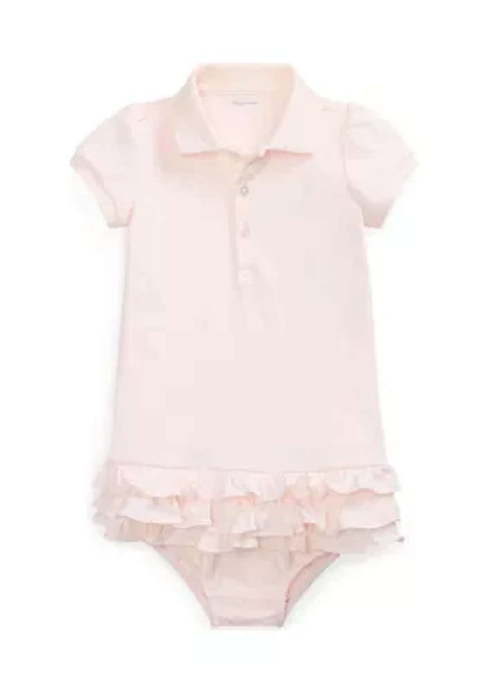 Baby Girls Ruffled Polo Dress & Bloomer