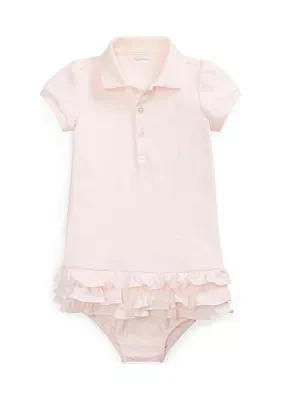 Baby Girls Ruffled Polo Dress & Bloomer