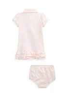 Baby Girls Ruffled Polo Dress & Bloomer