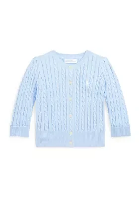 Baby Girls Cable Knit Cotton Cardigan