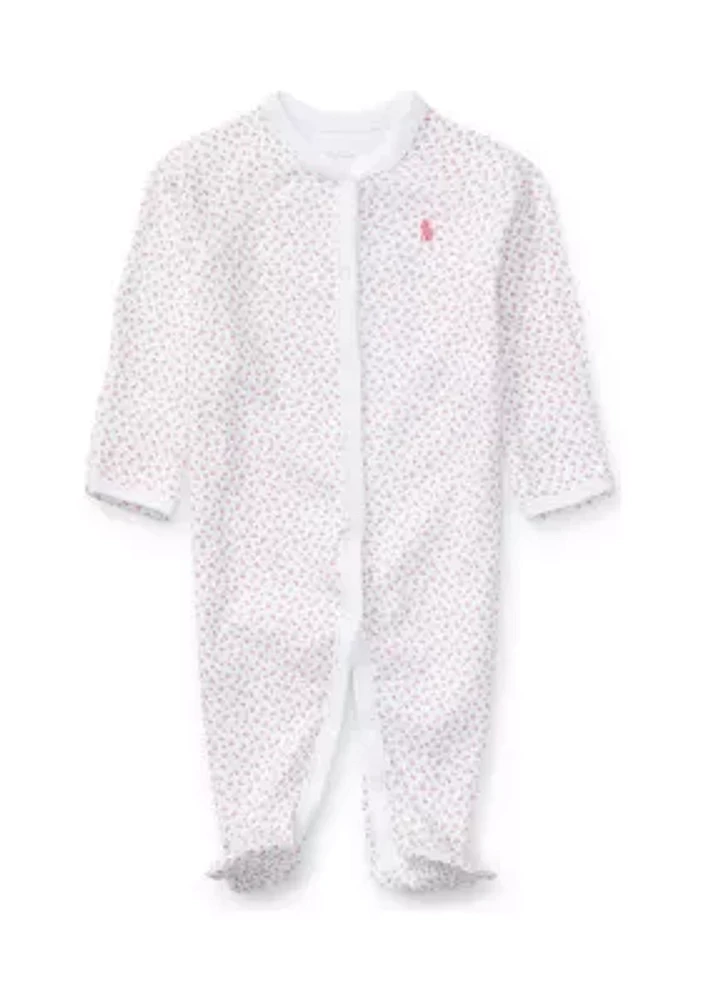 Baby Girls Floral Cotton Coverall