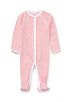 Baby Girls Striped Cotton Coverall