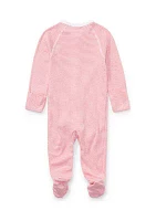 Baby Girls Striped Cotton Coverall