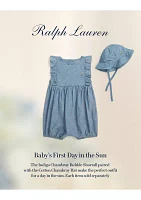 Baby Girls Indigo Chambray Bubble Shortall