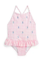 Baby Girls Polo Pony Ruffled One-Piece Swimsuit