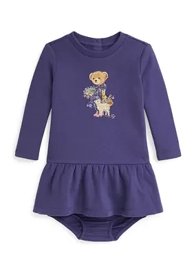 Baby Girls Polo Bear Fleece Dress & Bloomer