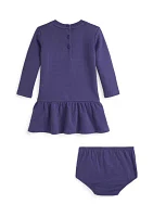 Baby Girls Polo Bear Fleece Dress & Bloomer