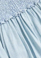 Baby Girls Smocked Cotton Chambray Dress & Bloomer