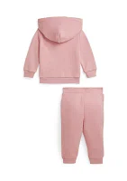 Baby Girls Picot Fleece Hoodie & Jogger Pants Set