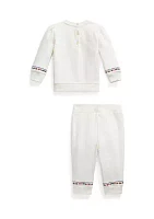 Baby Girls Logo Fleece Sweatshirt & Jogger Pants Set