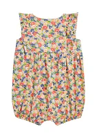 Baby Girls Floral Cotton Jersey Bubble Shortall