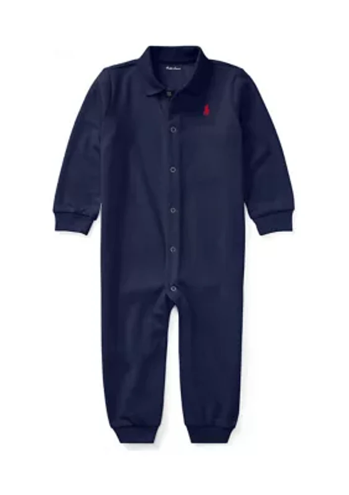 Baby Boys Long Sleeve Solid Coverall