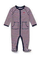 Baby Boys Striped Cotton Coveralls