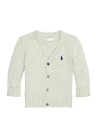 Baby Boys Cotton V-Neck Cardigan