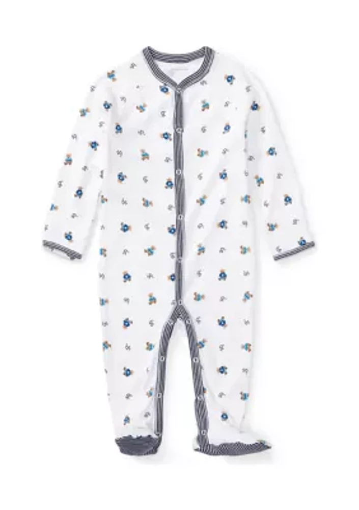 Baby Boys Bear Print Cotton Coverall