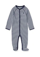 Baby Boys Striped Cotton Jersey Coverall