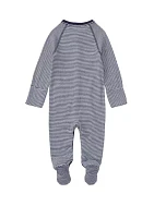 Baby Boys Striped Cotton Jersey Coverall