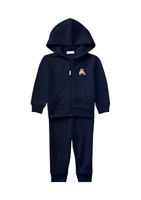 Baby Boys Polo Bear French Terry Hoodie & Pant Set