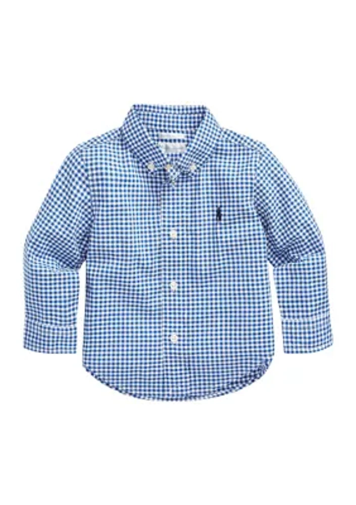 Baby Boys Gingham Cotton Poplin Shirt