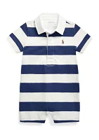 Baby Boys Striped Cotton Rugby Shortall