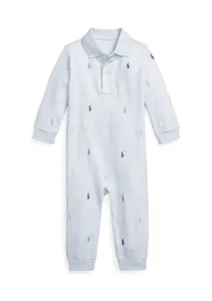 Baby Boys Polo Pony Soft Cotton Coverall